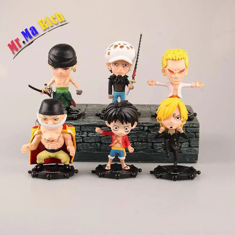 

Anime One Piece Luffy Zoro Sanji Chooper Nami Boa Hancock Doflamingo Pvc Action Figure Collectible Model Toys Doll 9cm 6pcs/set