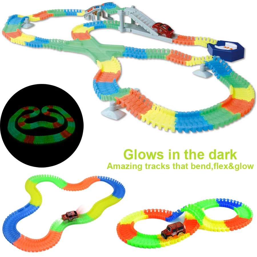 Buy Glow racing track LED Light Track 2 Car Flexible