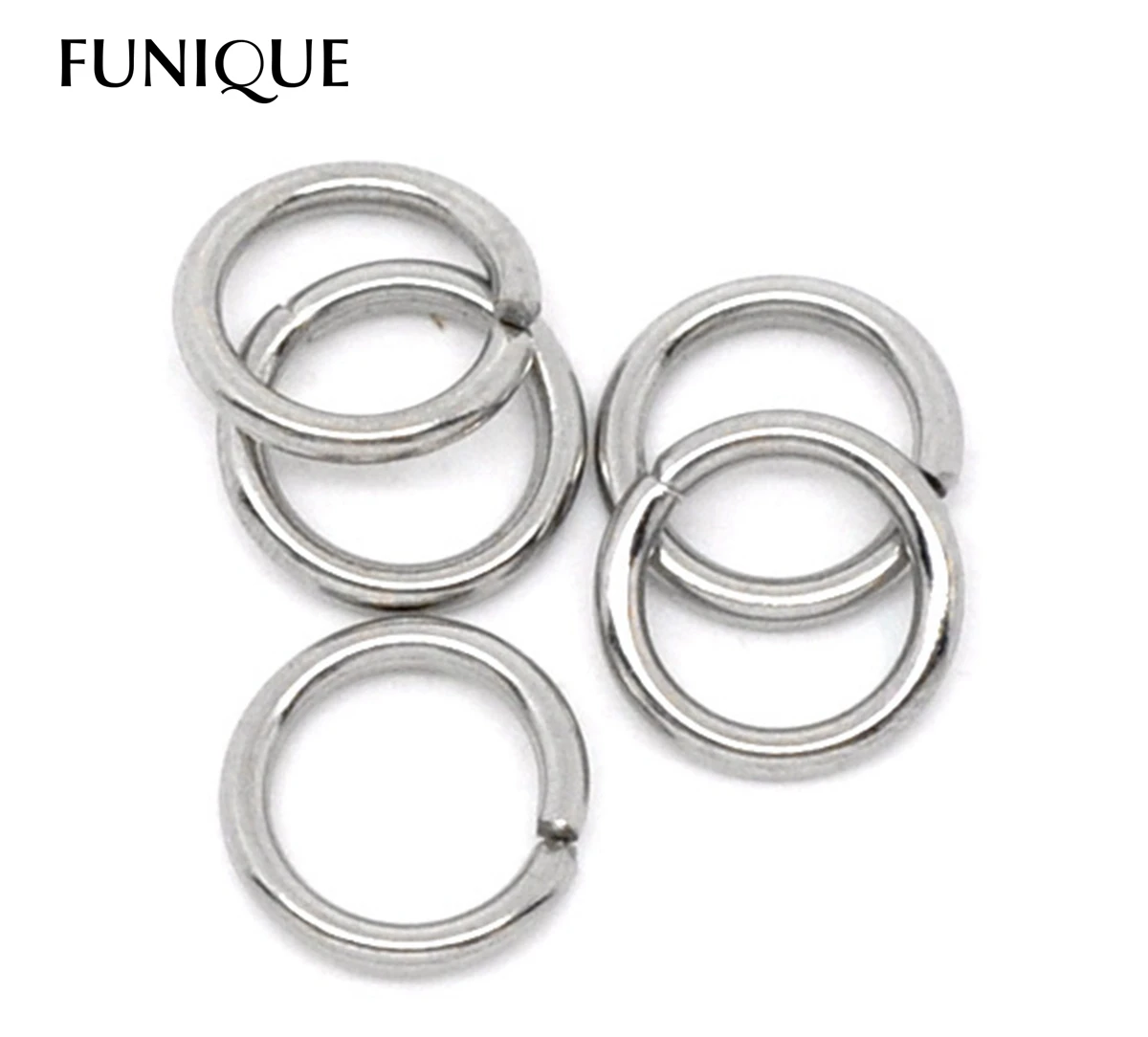 

FUNIQUE Stainless Steel Open Jump Rings 7mm Dia. Findings High Quality 100PCs