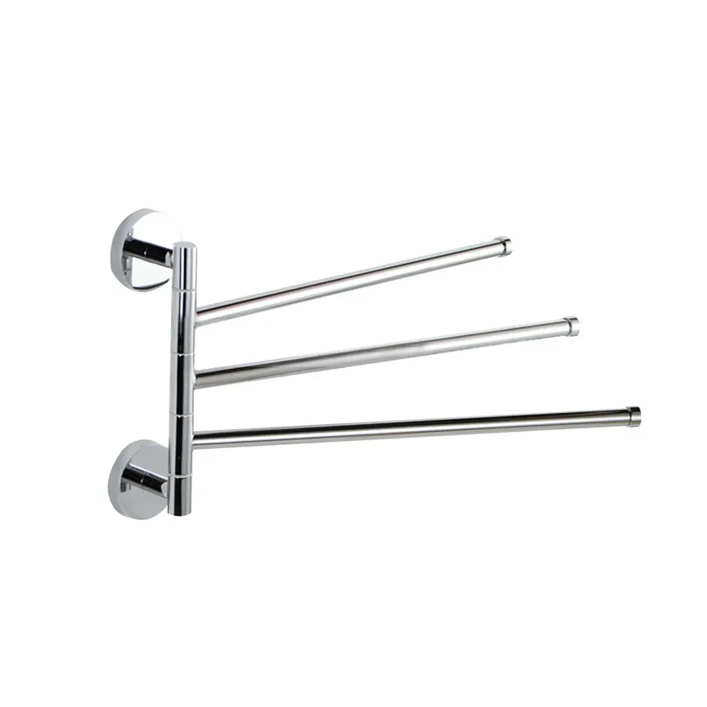 

360 Degree Stainless Steel Towel Rack BATHROOM TOWEL HOLDER Towel Rack Shelf Storage Hanger Swivel Bar 3 Rod