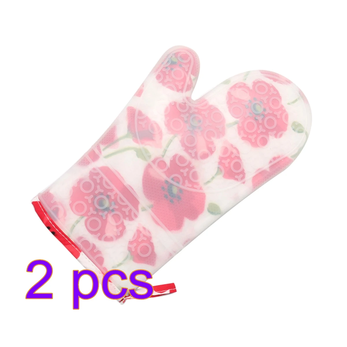 

2Pcs/Lot Practical Oven Mitts Silicone Cotton Waterproof Microwave Oven Heat Insulation Glove Bakeware Kitchen Tool Promotions