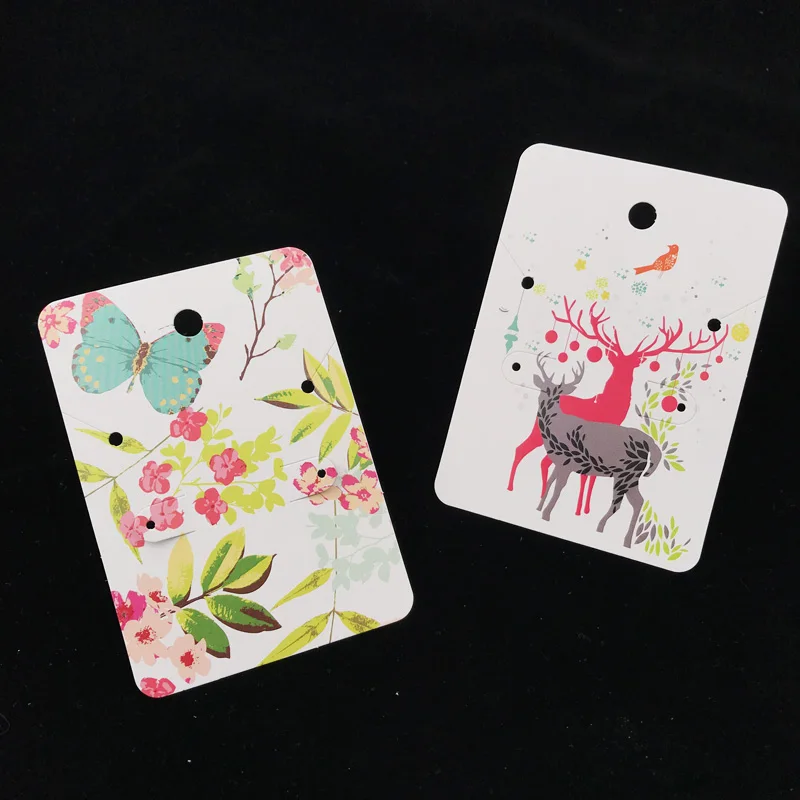 

Fashion Design 50pcs 7x10cm Colorful Paper Cards Printing Jewelry Necklace Bracelet Hang Tag Jewelry Display Cards Label Tag