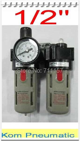 

1/2" Port Size BFC4000 Air Filter Regulator Combination Lubricator FRL Two Union Treatment ,BFR4000 + BL4000