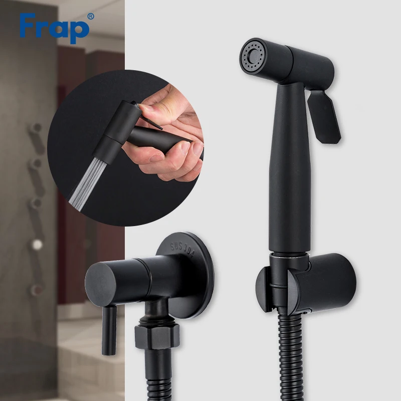 

Frap Bidets black bathroom bidet toilet faucet bidet mixer hygienic shower muslim shower single hole portable sprayer Y50057