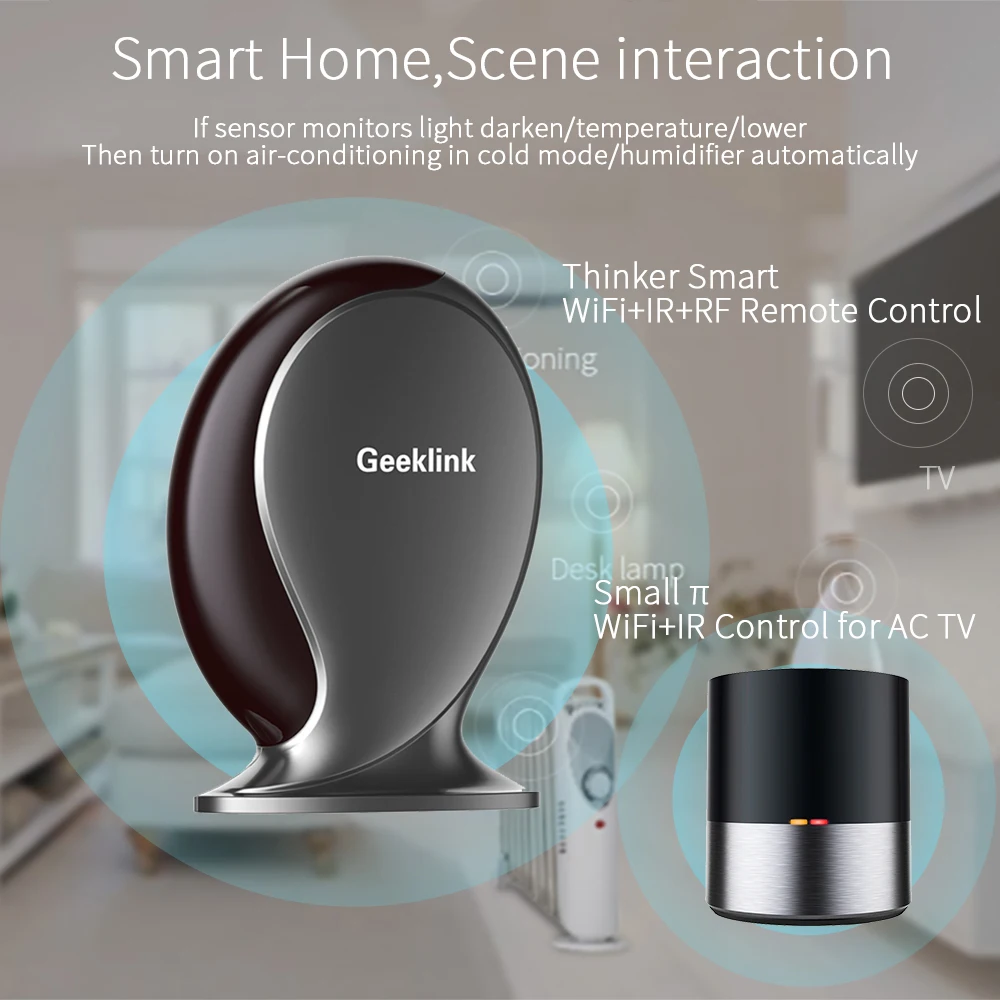

Geeklink Smart Home WiFi+IR+RF+4G Remote Control TV AC Wireless APP Voice Control Center for Alexa Google Home Automation