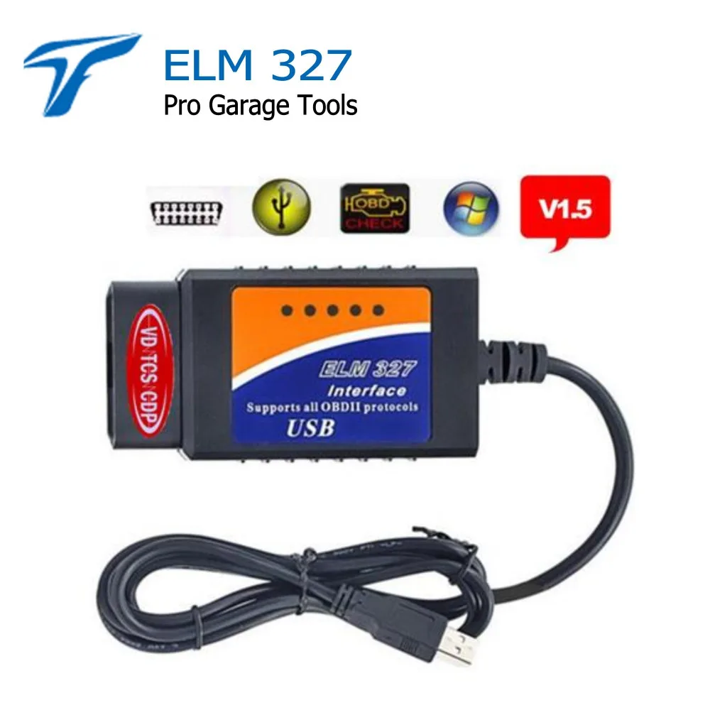 

VD TCS CDP ELM327 USB ELM 327 OBD2 OBDII V1.5 ELM 327 car scan Code Reader OBD/OBDII Auto Diagnostic Interface Scanner