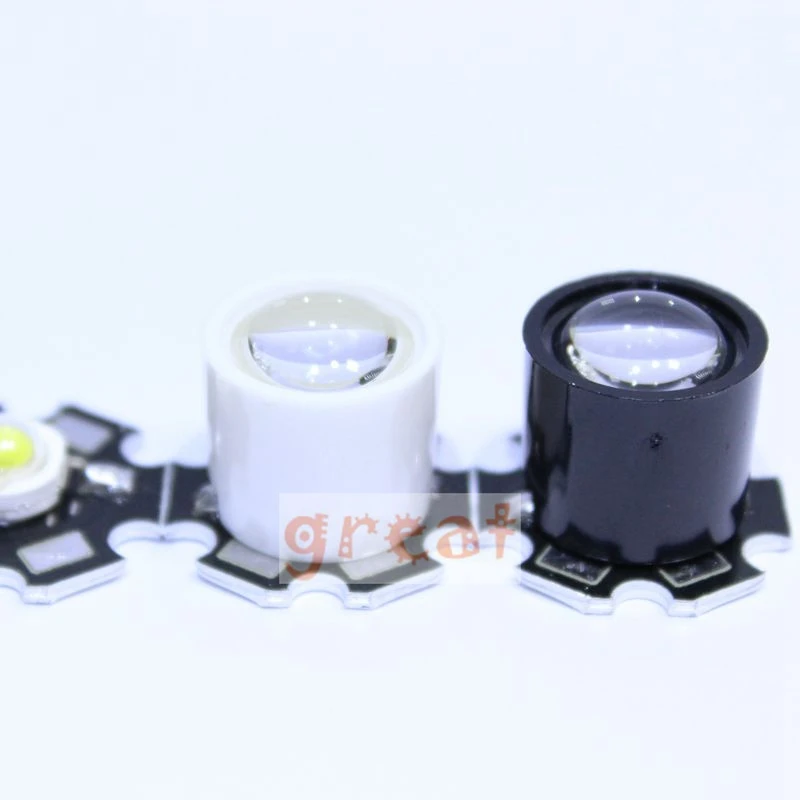 50pcs IR 1W 3W High Power LED lens 14.5mm 10 degree lens with black