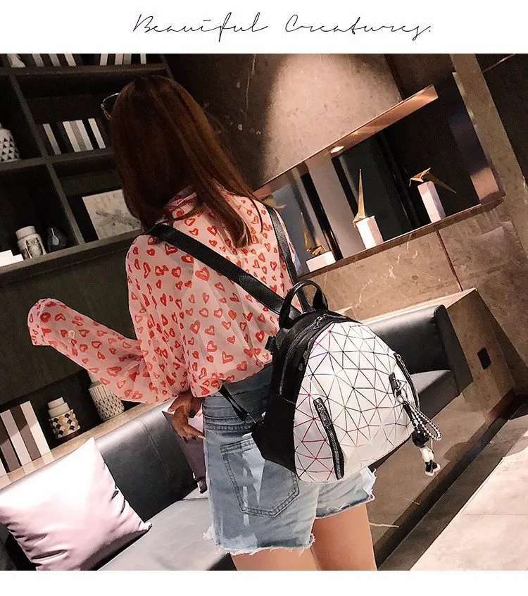 Женский рюкзак из искусственной кожи Knapsak Mochila Feminina с лазерной сеткой Большой
