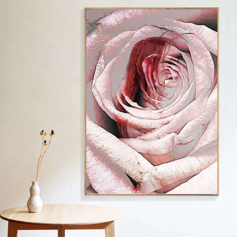 Wall-Art-Canvas-Painting-Big-Flower-Girl-Pop-Art-Posters-And-Prints-Salon-Wall-Pictures-For
