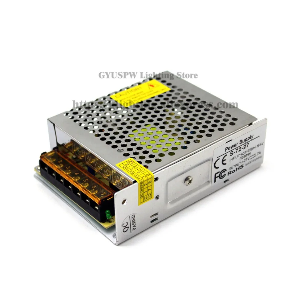 Переключатель питания DC27V 2.7A 72 W Led Драйвер трансформаторный переходник 110 V 220 V ac-dc 27 V USP для светодиодной ленты свет лампы CCTV шаговый