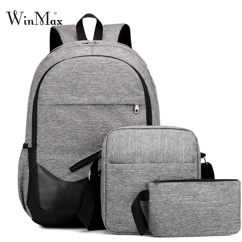 

2018 Oxford Backpack 3 Pcs/set Men Travel Backpacks Schoolbag For Teenagers Boys Girls School Backpack Daily Laptop Bags Unisex
