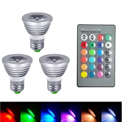 4X E27 светодиодная rgb-лампа лампа AC110V 220 V 5 W управляемый прожектор волшебный Праздник RGB освещения + ИК-пульт Управление 16 видов цветов