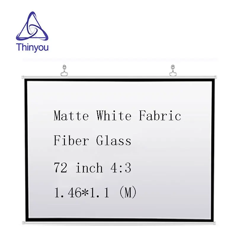 Thinyou Matte White Fabric Fiber Glass font b Projector b font Screen 72 inch 4 3
