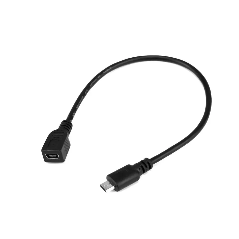 3PCS 25cm USB 2.0 Micro B Male to Mini B Female Conversion Extension