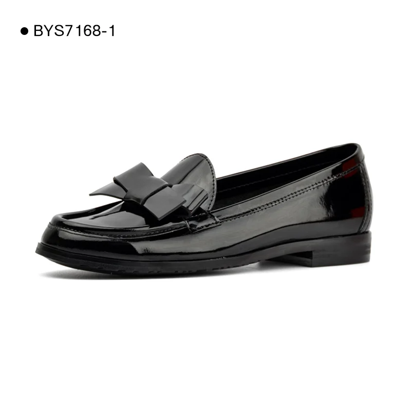 Donna-in/распродажа; женская обувь на плоской подошве из натуральной кожи; лоферы на платформе; удобные повседневные женские Балетки без застежки на плоской подошве - Цвет: BYS168-1-Black