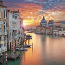 Художественная живопись в водном городе, ручная роспись, креативная Цифровая живопись маслом, 24 цвета, пигментная щетка, картина, сделай сам, живопись по номерам