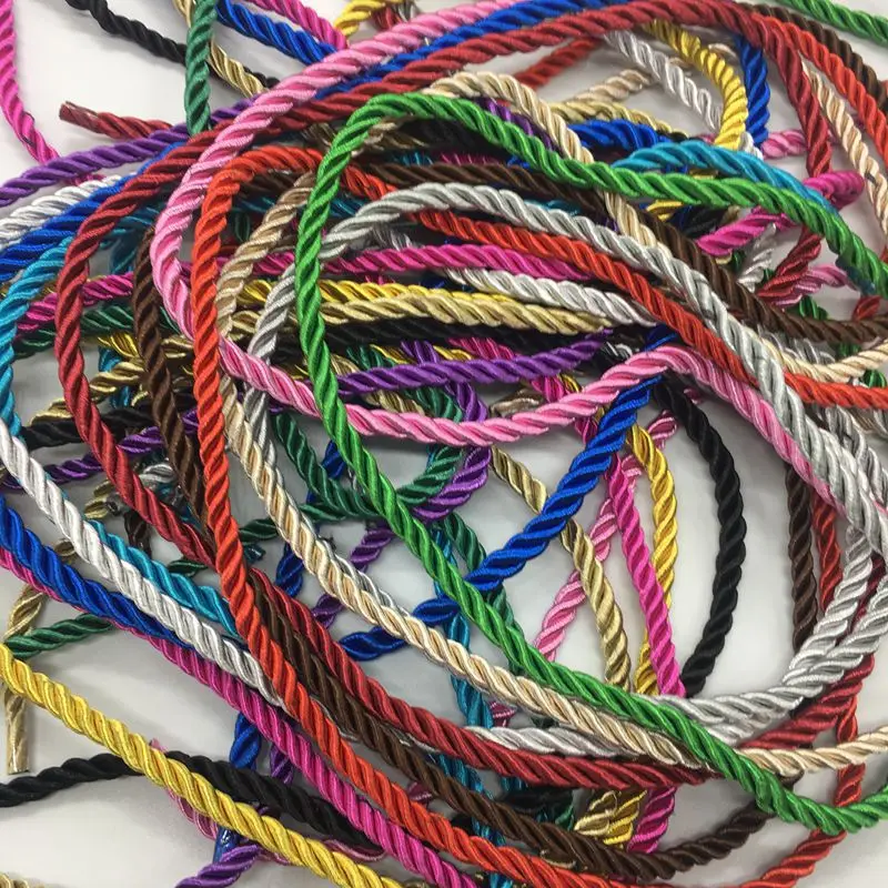 Meetee 10 м 5 мм 3 акции витой хлопок нейлоновые Шнуры Красочные DIY ремесло плетеная декоративная веревка шнурок ремень аксессуары AP477