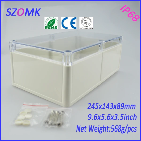 

waterproof plastic enclosure (1 pcs)245*143*89mm customizable electronics enclosures for pcb plastic project box junction box