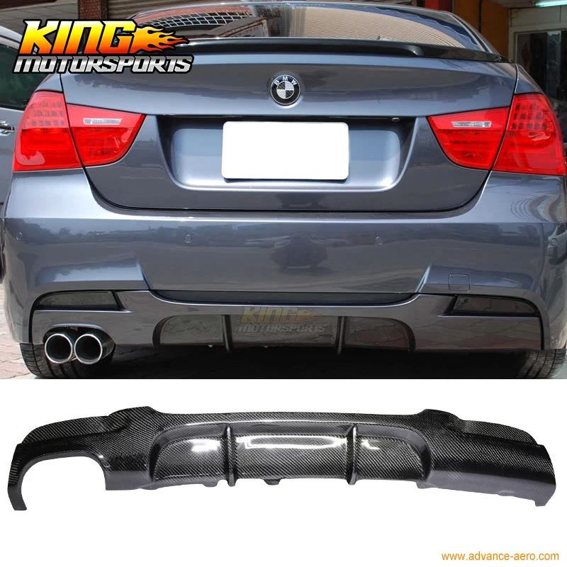 For 06 11 BMW E90 3 Series M Tech M Sport Only P Style Rear Bumper Diffuser CFin Bumpers from
