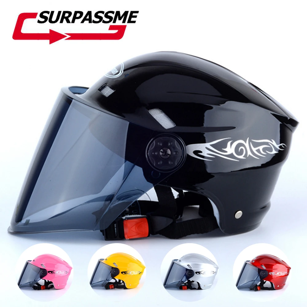 Cascos de motocicleta baratos casco de media cara Retro Modular Flip Up cascos de Motocross 4 colores|Cascos| - AliExpress