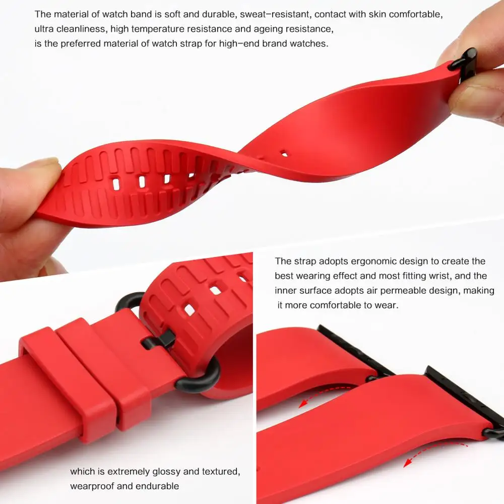 Ремешок резиновый для Apple Watch 44 мм 42 и 40 38 мм|for apple watch band|for watchband for |