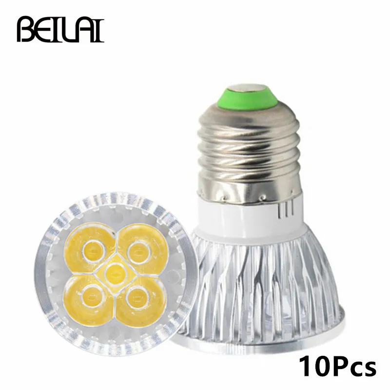 

BEILAI 10pcs E27 Dimmable Lamparas LED Lamp 220V 110V Aluminum Lampada LED Spotlight 3W 4W 5W Spot Luz E27 LED Bulbs Light