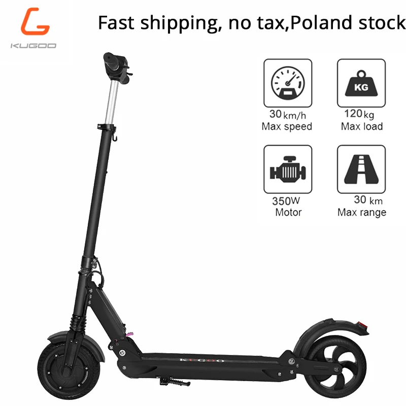 [Poland stock] No tax KUGOO S1 Electric Scooter Adult Electric Scooter 350W Folding 3 Speed Modes 8 Inches IP54 30KM 3-6day