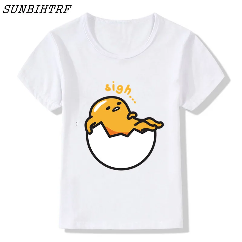 Лидер продаж Новый Обувь для мальчиков/Обувь девочек белый Gudetama Футболка