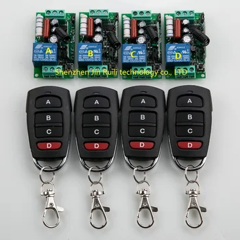 

AC220V 1CH 10A wireless remote control switch system teleswitch 4X Transmitter + 4X Receiver relay smart house z-wave JRL-220V-1