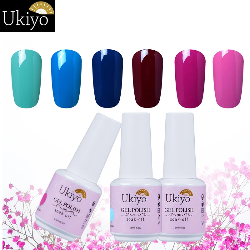 Ukiyo 15 мл Лак для ногтей великолепный цвет Гель-лак для ногтей Vernis полуперманентное верхнее покрытие Базовое покрытие гель-лаки для ногтей Гель-лак