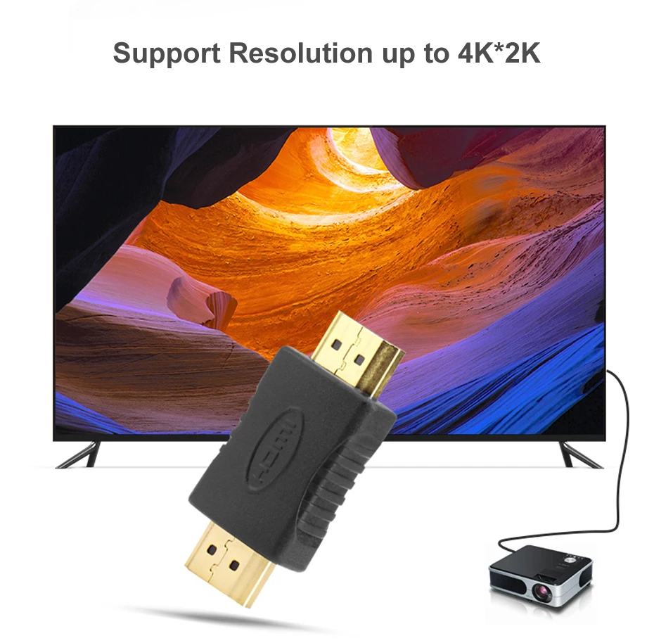 Hdmi-hdmi разъем «Папа-папа» позолоченный 4K HDMI адаптер, преобразователь, удлинитель муфта для ноутбук с HDTV проектор