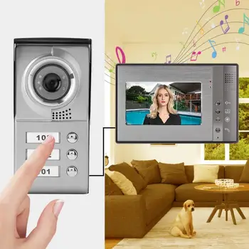 

3 Apartment Units 7in Video Door Phone Intercom Doorbell IR Camera Entry System Home Secrity door bell