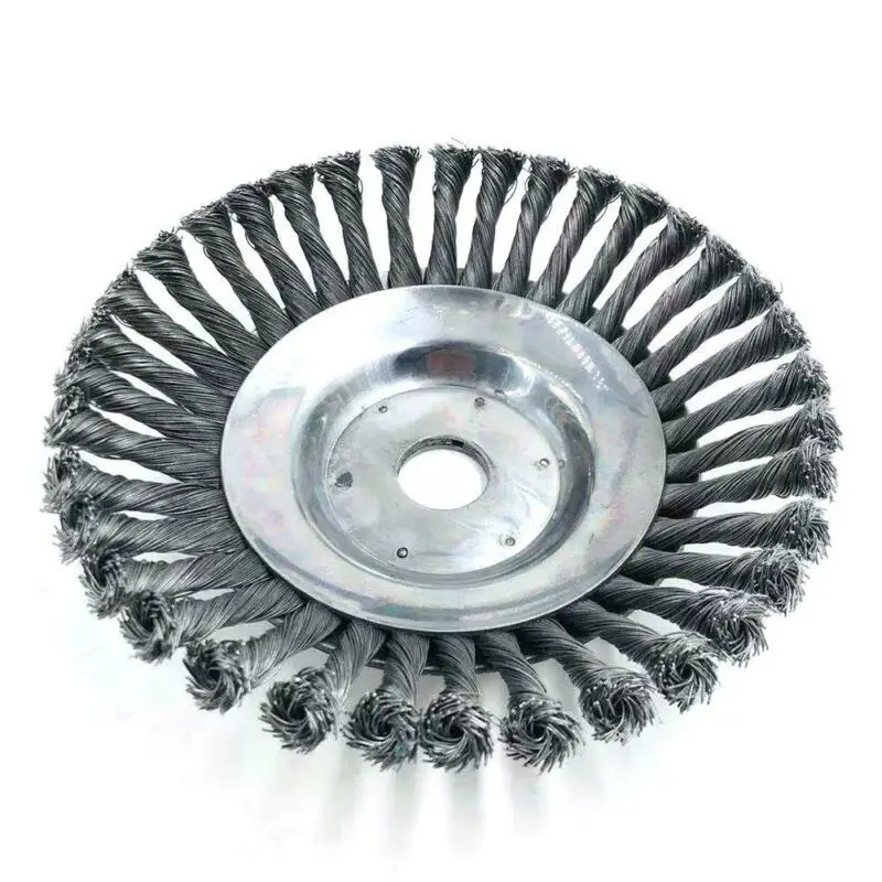 

Weed Brush Steel Wire Wheel For Brush Cutter Replacement Dust Removal Deburring 100% Brand New And High Quality