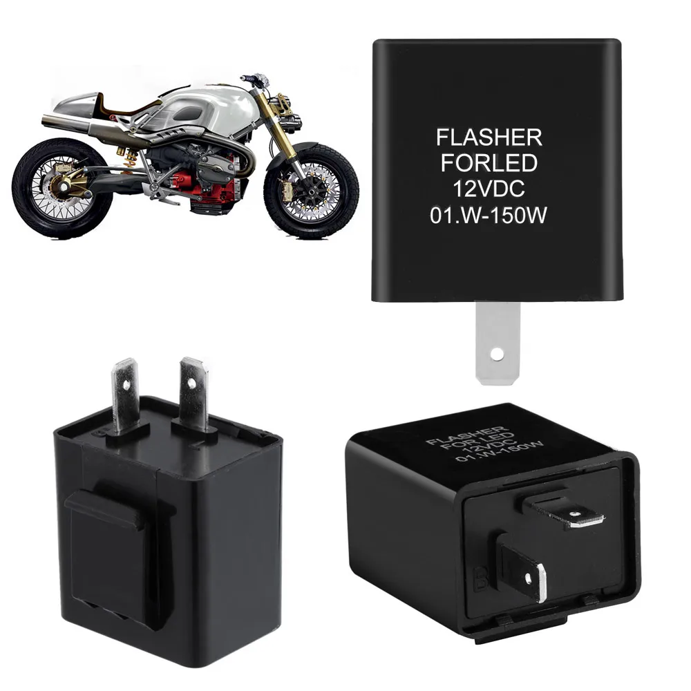 

12V 2 Pin 42W Motorcycle Blinker Adjustable LED Flasher Relay Turn Signal Indicator Hyper Flashing