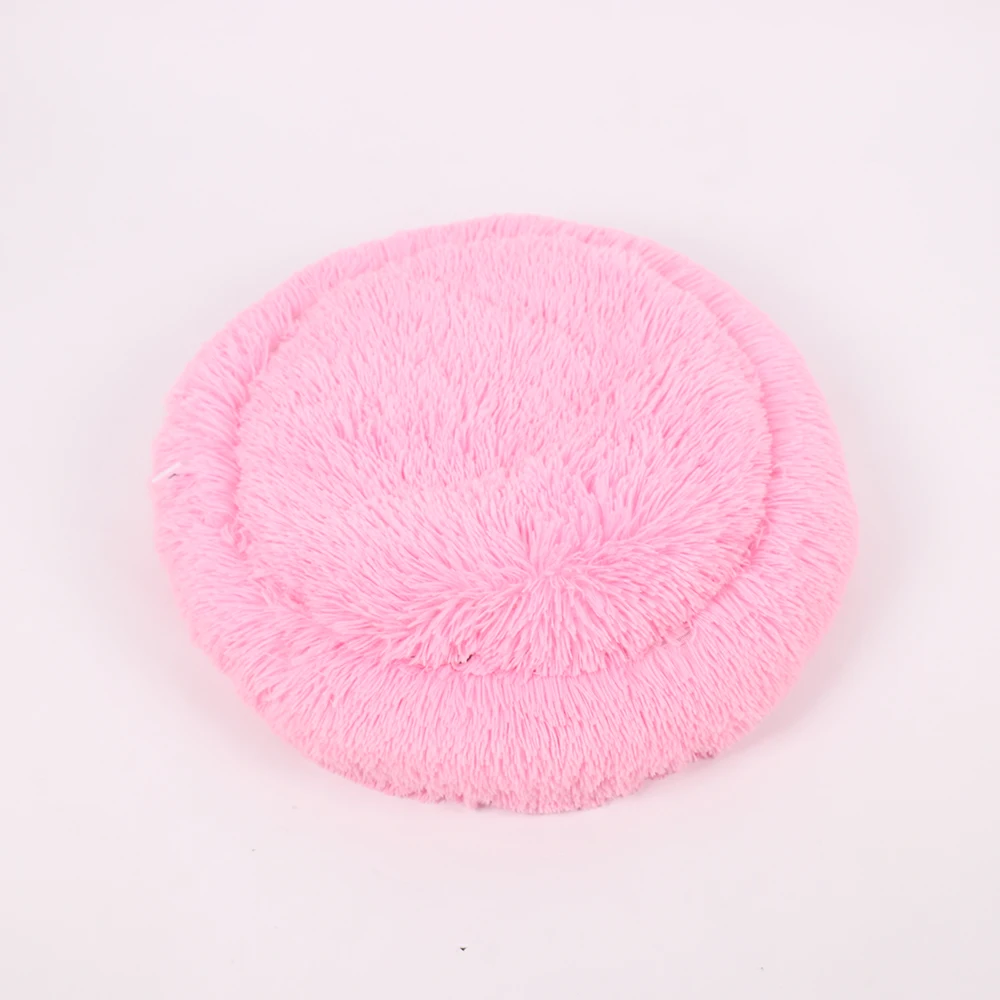 buy Round Soft Pet Cat Dog Bed Sofa for Small Dogs Sleeping House Blanket Winter Warm Nest Puppy Cave Pet kennel soft mat