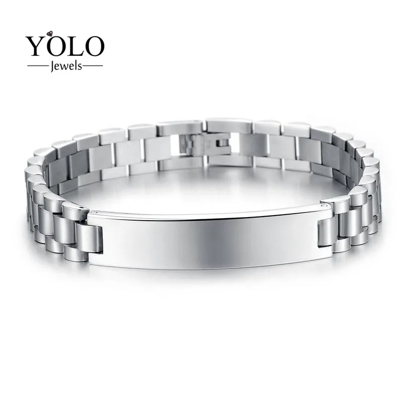 

Silver Stainless Steel Men Bracelet 2019 Regulavel Boss Style for Gentlemen Bike Chain Boss Style
