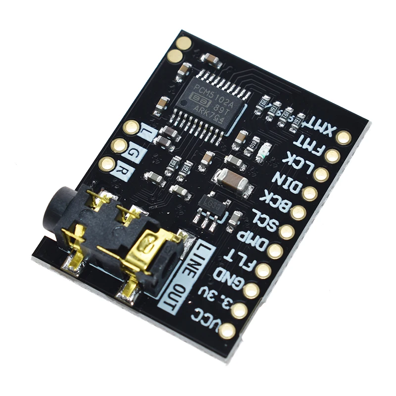 Звуковая карта для Raspberry Pi pHAT аудиокарта с интерфейсом I2S PCM5102 модуль DAC 24 битная