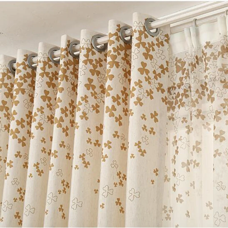 Cortina rústica Cortina para sala de estar moda Floral Blackout cortinas tela tul para niños dormitorio hojas diseño Cortina 396 y 2