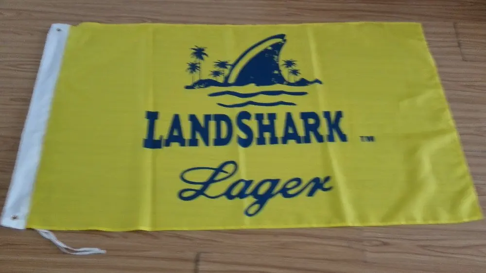 Landshark Flag 3ftx5ft Banner 100D Polyester Flag metal Grommets
