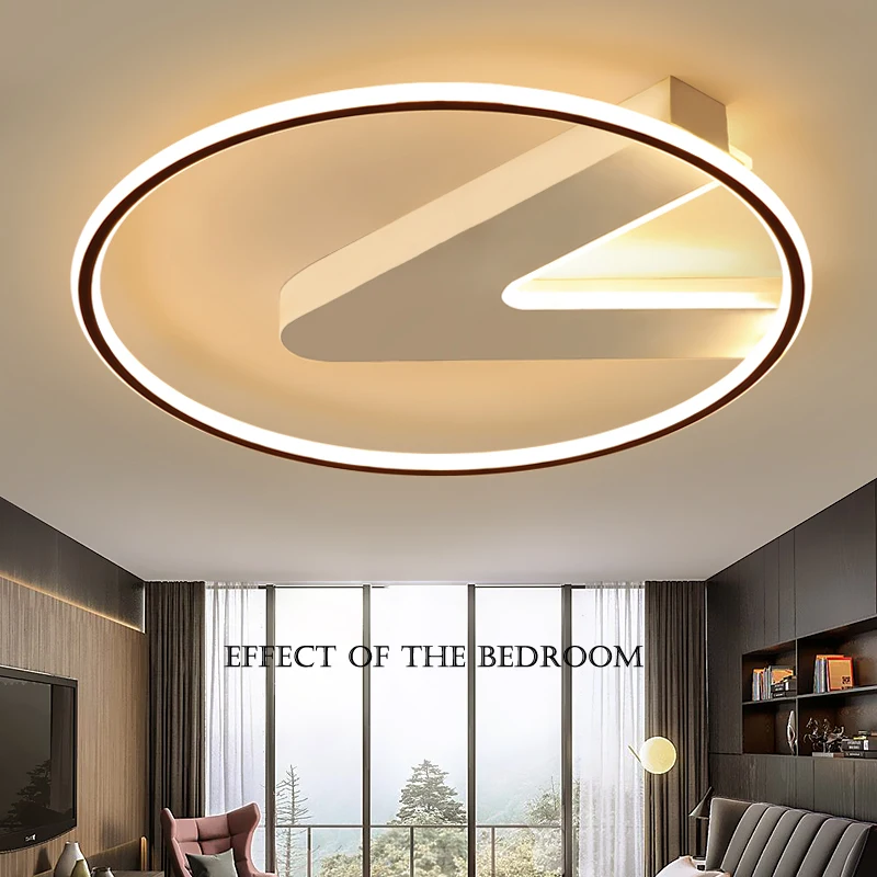 

modern Led chandelier for living room bed room foyer dimmable chandelier lights surface mounted 10-15square meters White+Black