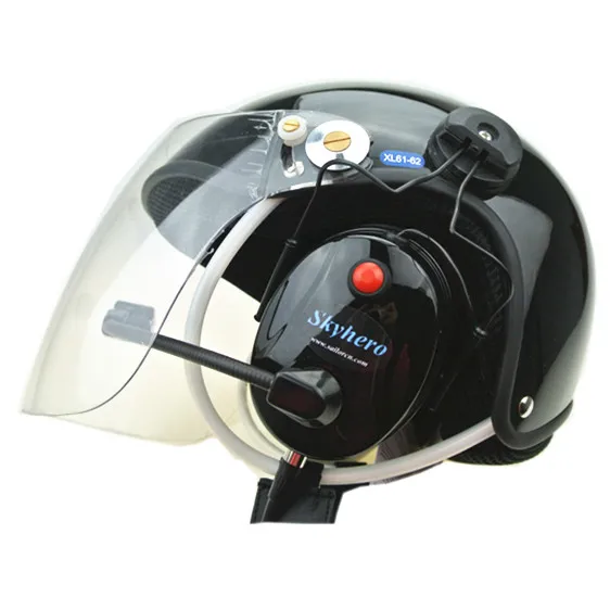 black paramotor helmet