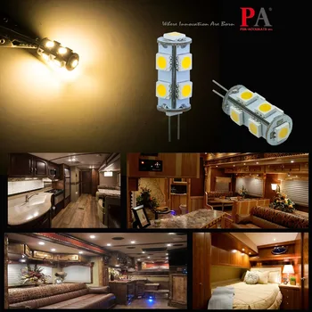 

PA LED 10PCS x 360 Degree 10-30V Wide voltage Household Lamp RV Camper Light 9SMD 5050 Warm White Color