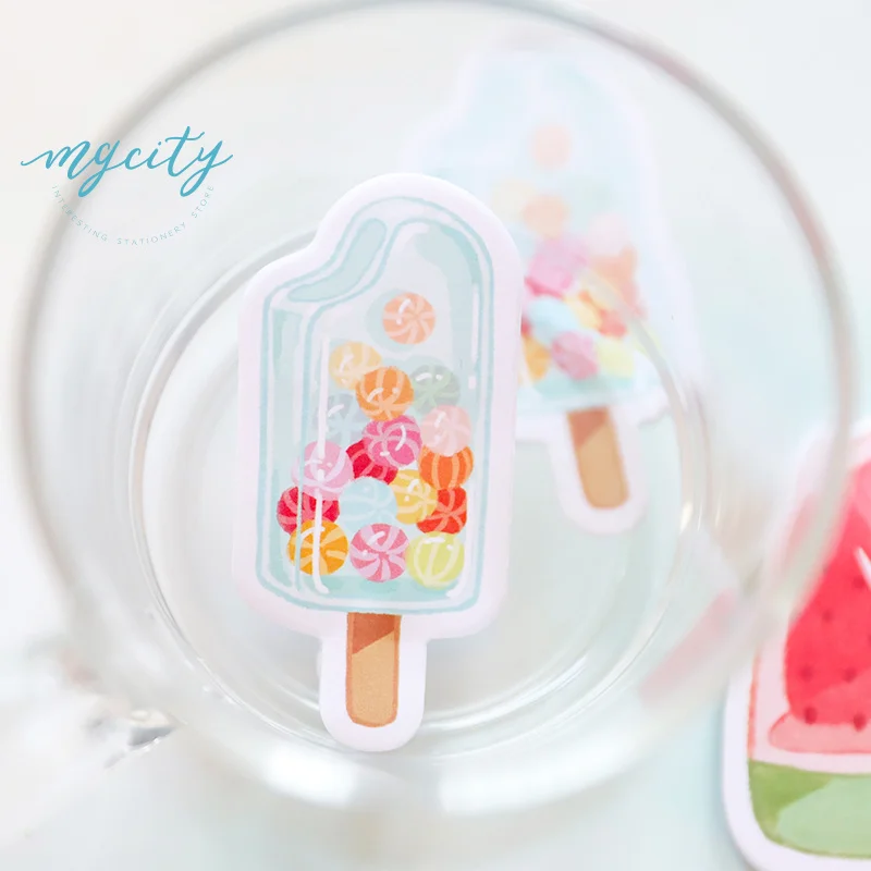 6 pcs summer snack sticky note set Cake Ice memo post pad sticker tab marker Stationery Office School supplies FM597 | Канцтовары для