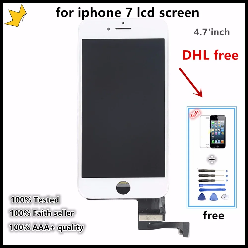 

10pcs/OEM AAA+++ super quality No Dead Pixel LCD For iphone 7 replacement screen clone repair part for apple DHL free
