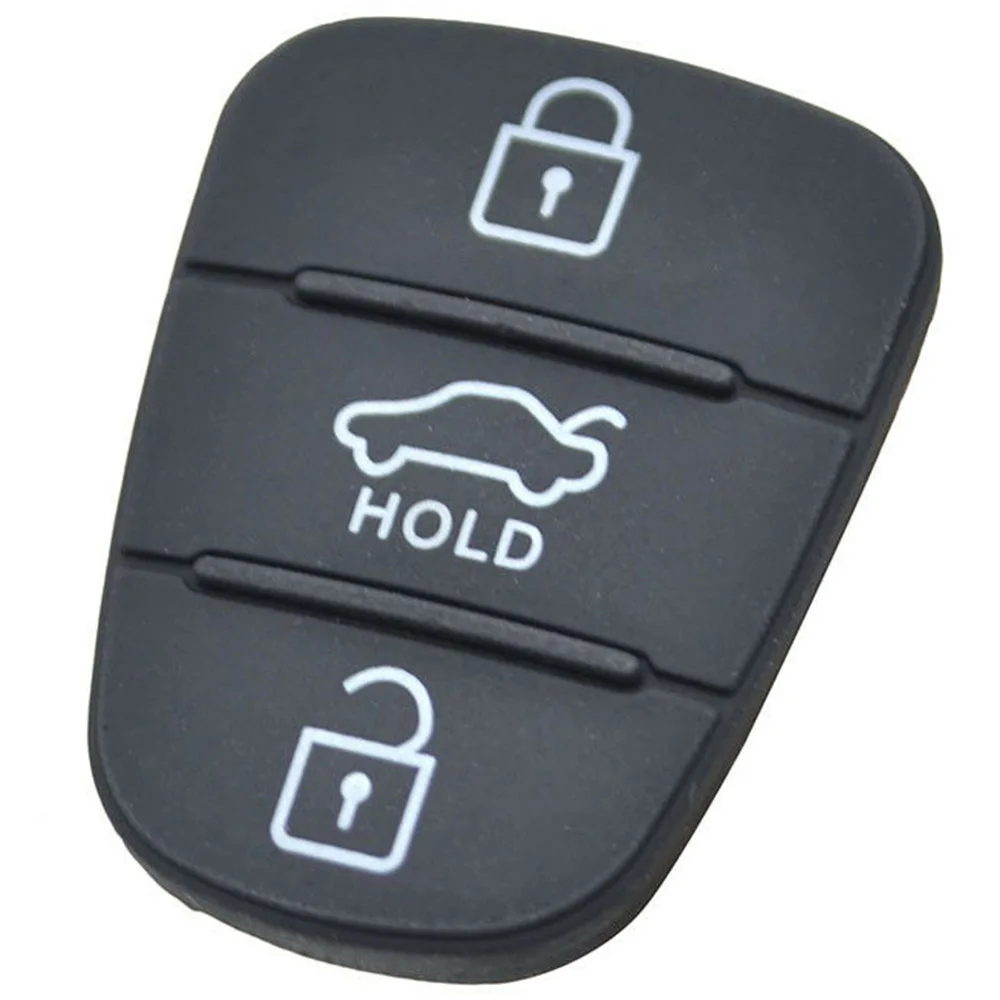 3 Button Remote Key Fob Case Rubber Pad Flip Key Shell For Hyundai i20 i30 Kia Solaris Rio Sorento Sportage Ceed