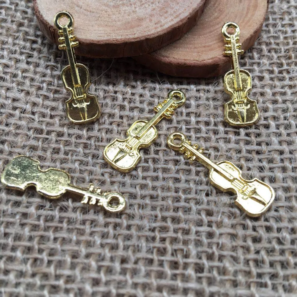 

wholesale 20 pcs 24x7mm guitar Charm musical Pendants Fit bracelet necklace Jewelry Making tiny guitar Charms A-80018