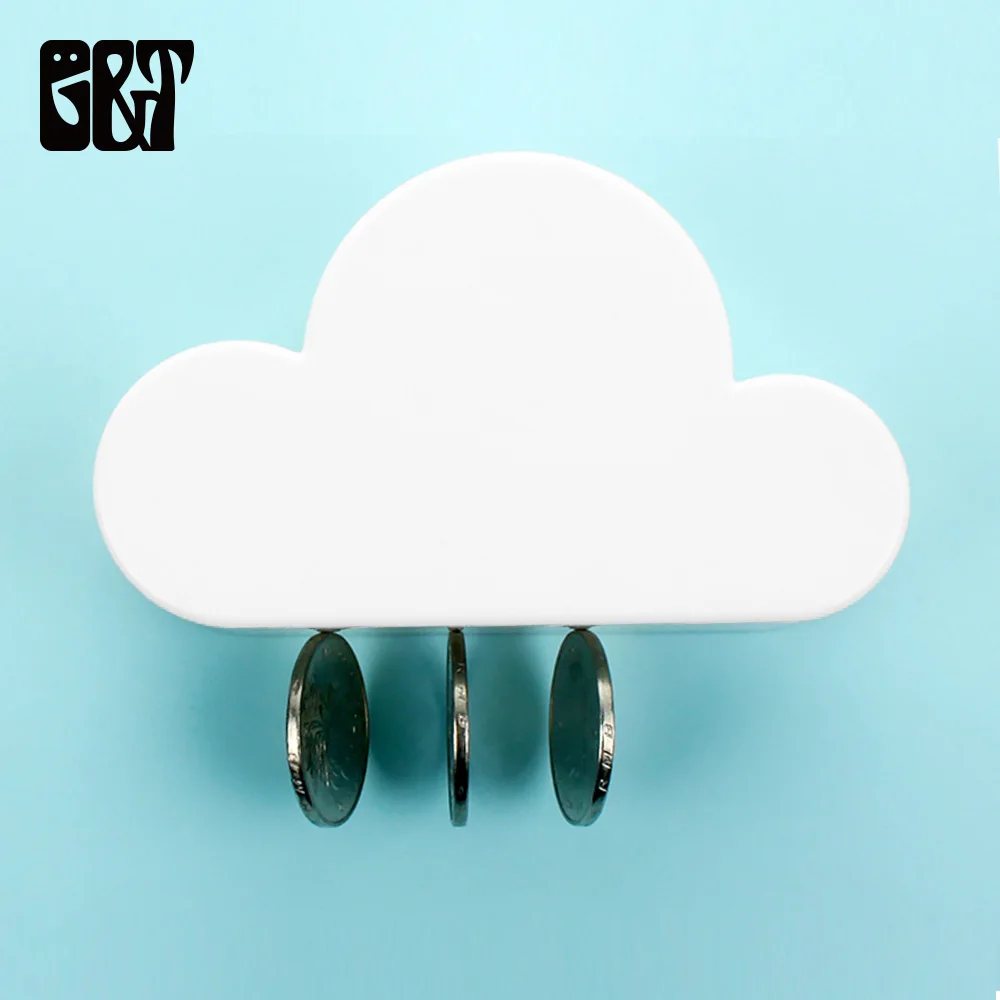 

G&T Home Storage Holder w/ Adhesive Sticker Magnetic Key Stand Cloud Shape Magnets Metal Goods Storage Holders Rack for Bathroom