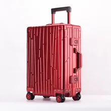 Pure metal Full magnesium aluminum alloy suitcase for men and women 20/24 inch trolley case boarding luggage suitcase