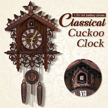 

Cuckoo Wall Clock Living Room Cuckoo Bird Alarm Clock Hanging Handcraft Wall Clock Decoration Art Vintage Home Day Time Alarm