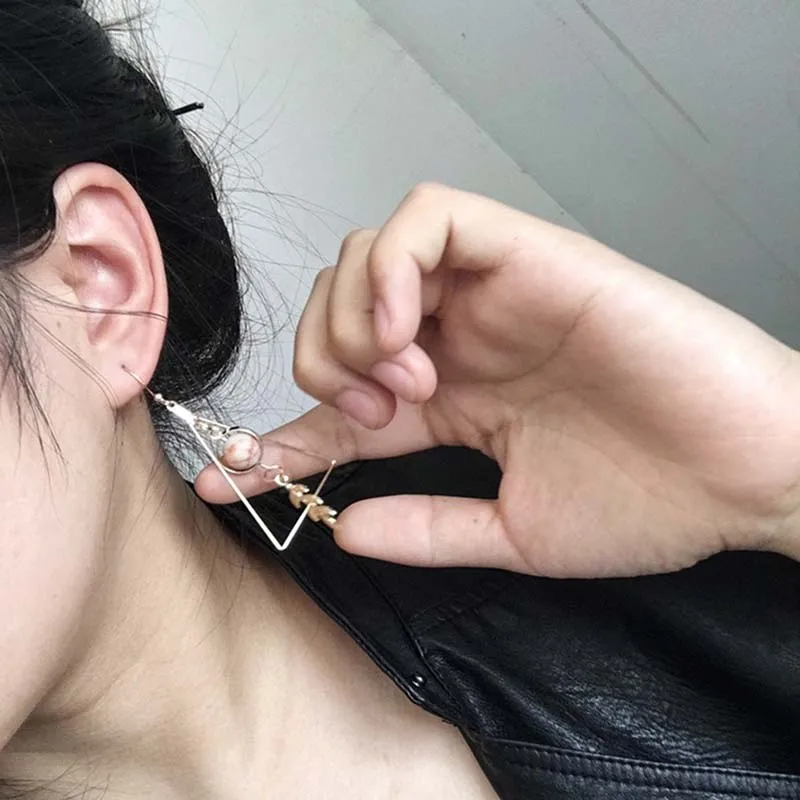 

Charm Triangles Leaf Hook Drop Dangle Earrings Ear Studs Jewelry Gift for Women